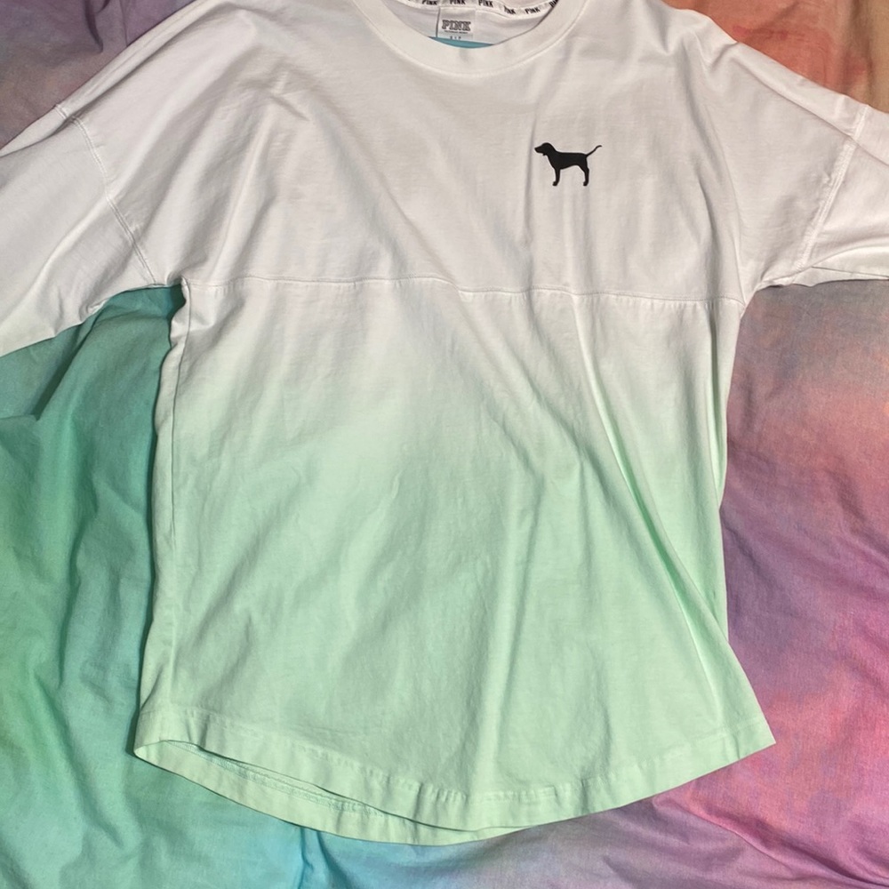 Pink ombré long sleeve logo